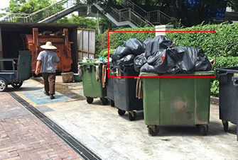 垃圾桶垃圾滿溢識別